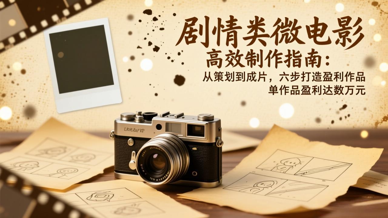 剧情类微电影高效制作指南：从策划到成片，六步打造盈利作品，单作品盈利达数万元-学链网创