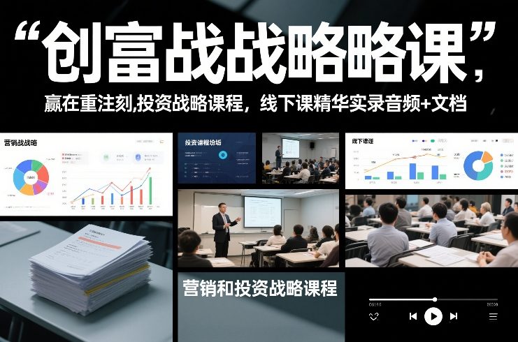 创富战略课，赢在重注时刻，营销和投资战略课程，线下课精华实录音频+文档-学链网创