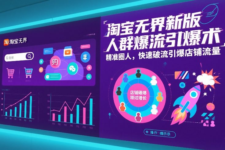 淘宝无界新版人群爆流引爆术，精准圈人，快速破流引爆店铺流量-学链网创