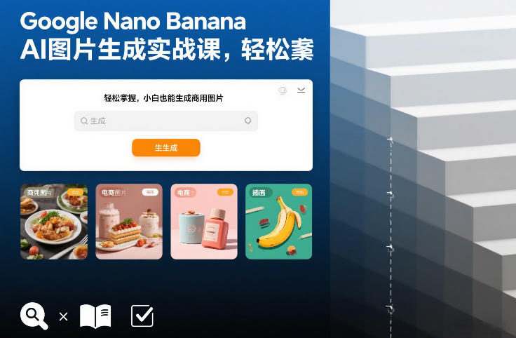 Google Nano Banana AI图片生成实战课，轻松掌握，小白也能生成商用图片-学链网创