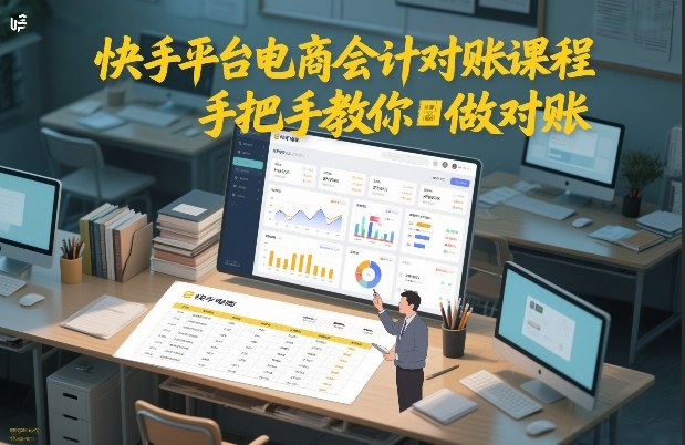 快手平台电商会计对账课程，手把手教你做对账-学链网创