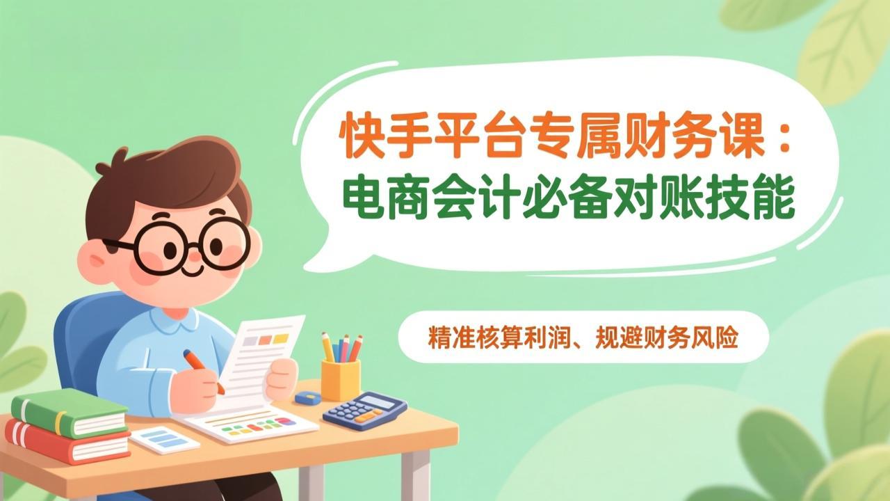 快手平台专属财务课：电商会计必备对账技能，精准核算利润、规避财务风险-学链网创