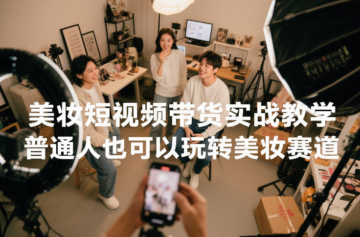 美妆短视频带货实战教学，普通人也可以玩转美妆赛道-学链网创