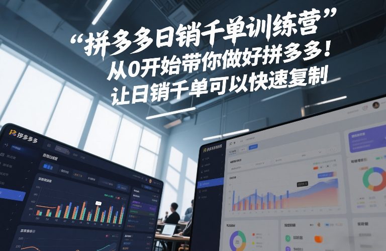 拼多多日销千单训练营，从0开始带你做好拼多多，让日销千单可以快速复制(更新26年1月)-学链网创
