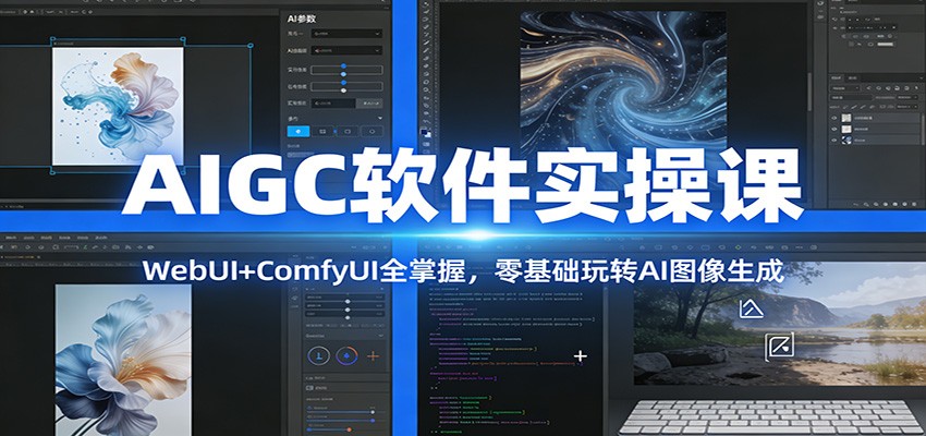 AIGC软件实操课：WebUI+ComfyUI全掌握，零基础玩转AI图像生成-学链网创