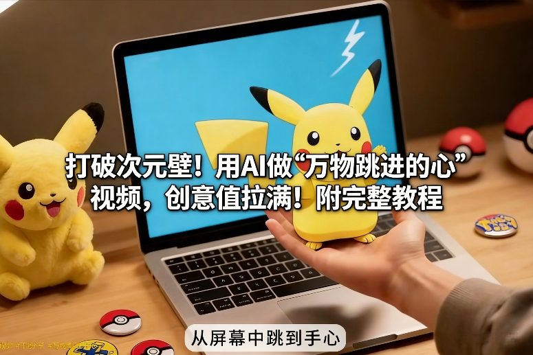 打破次元壁！用AI做【万物跳进手心】视频，创意值拉满！附完整教程-学链网创