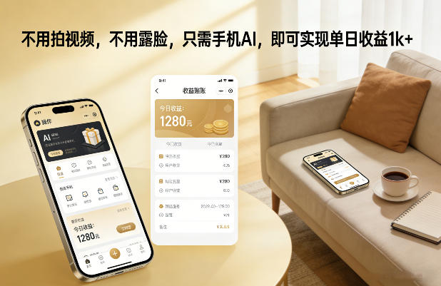 不用拍视频，不用露脸，只需手机AI，即可实现单日收益1k+【揭秘】-学链网创