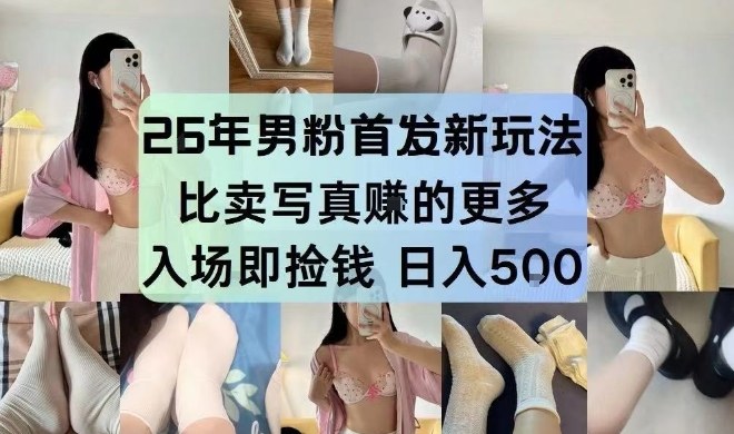 26年男粉首发最新3.0玩法，独此一家，比卖写真賺的更多，入场即捡钱，日入5张【揭秘】-学链网创