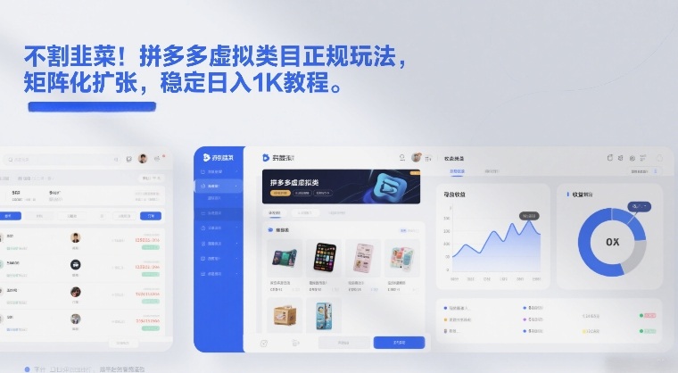 不割韭菜!拼多多虚拟类目正规玩法,矩阵化扩张,稳定日入1K教程【揭秘】-学链网创