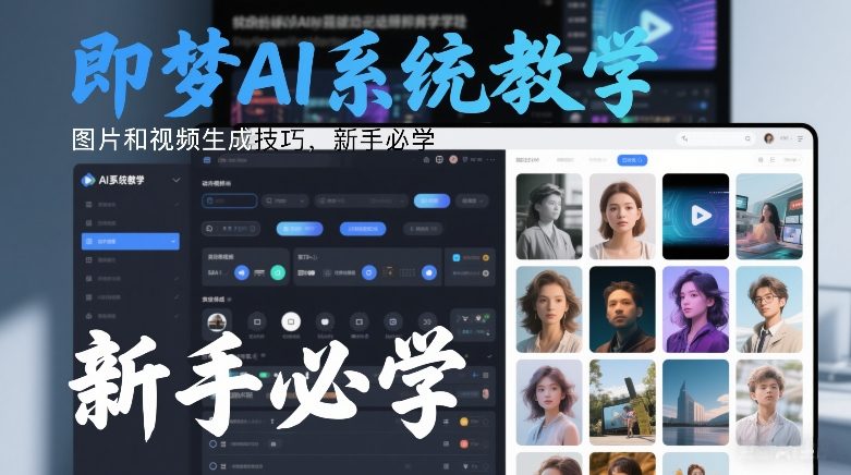即梦AI系统教学，图片和视频生成技巧，新手必学-学链网创