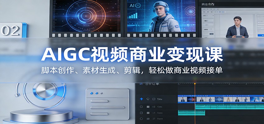 AIGC视频商业变现课：脚本创作、素材生成、剪辑，轻松做商业视频接单-学链网创