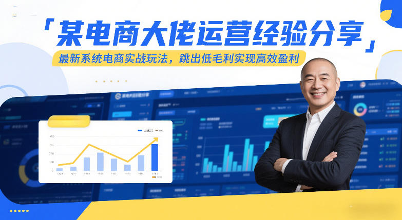 某电商大佬运营经验分享，最新系统电商实战玩法，跳出低毛利实现高效盈利-学链网创