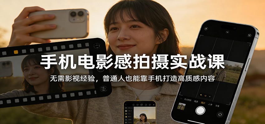 手机电影感拍摄实战课：无需影视经验，普通人也能靠手机打造高质感内容-学链网创