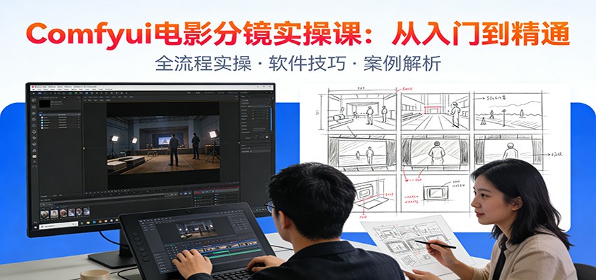 ComfyUI电影分镜实操课：分镜一致性，全流程AI视频制作，零基础也能做专业分镜-学链网创