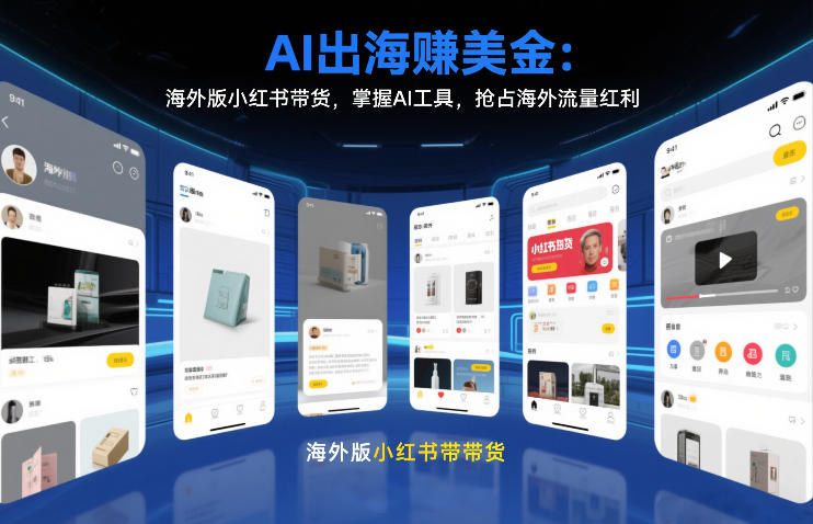 AI出海賺美金：海外版小红书带货，掌握AI工具，抢占海外流量红利(更新2026)-学链网创