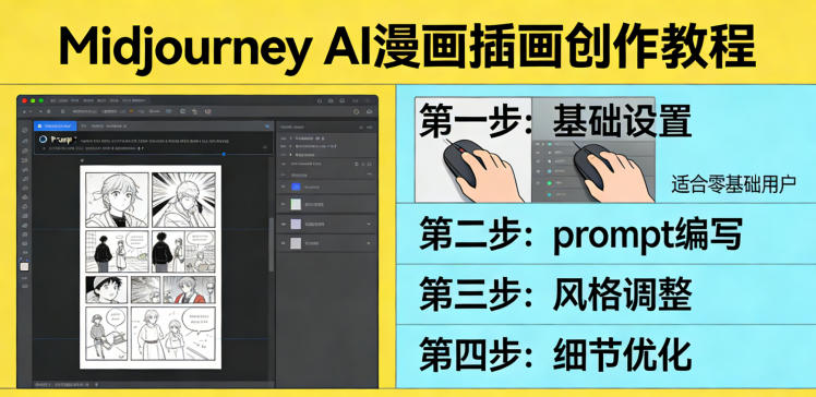 利用Midjourney AI人工智能轻松创作漫画插画教程，零基础创作完整漫画插画-学链网创
