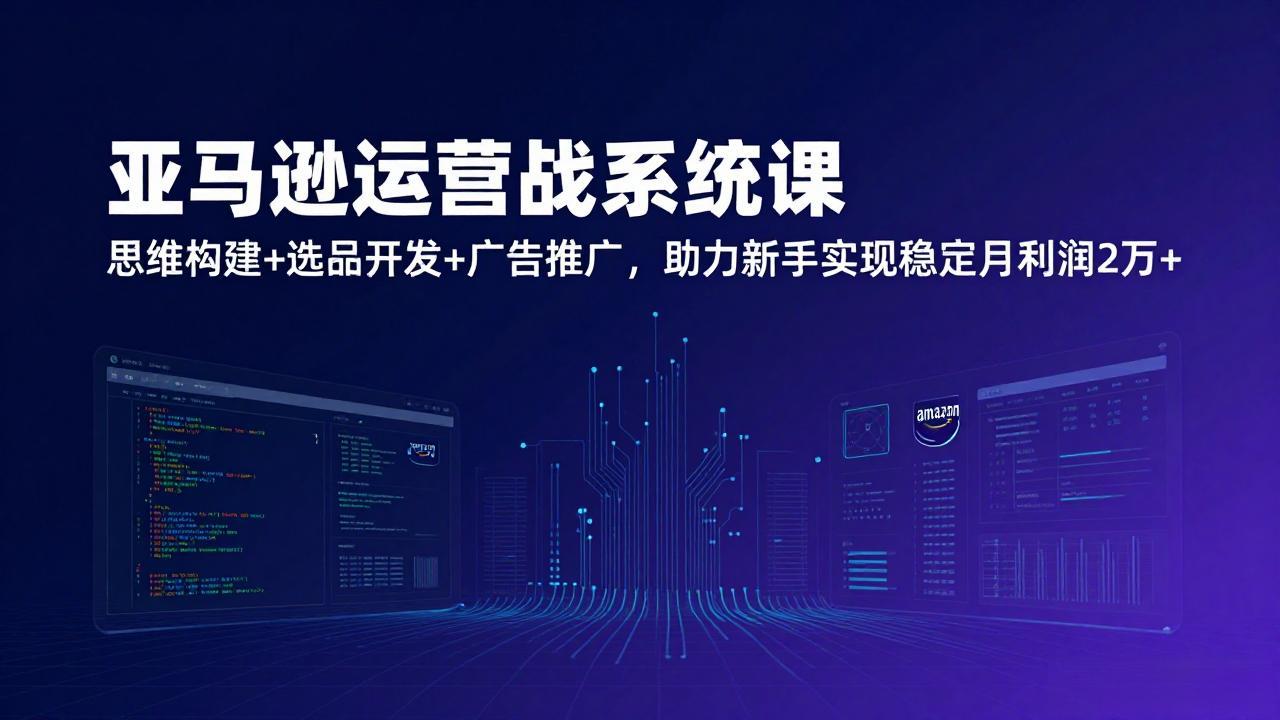 亚马逊运营实战系统课，思维构建+选品开发+广告推广，助力新手实现稳定月利润2万+(更新-学链网创