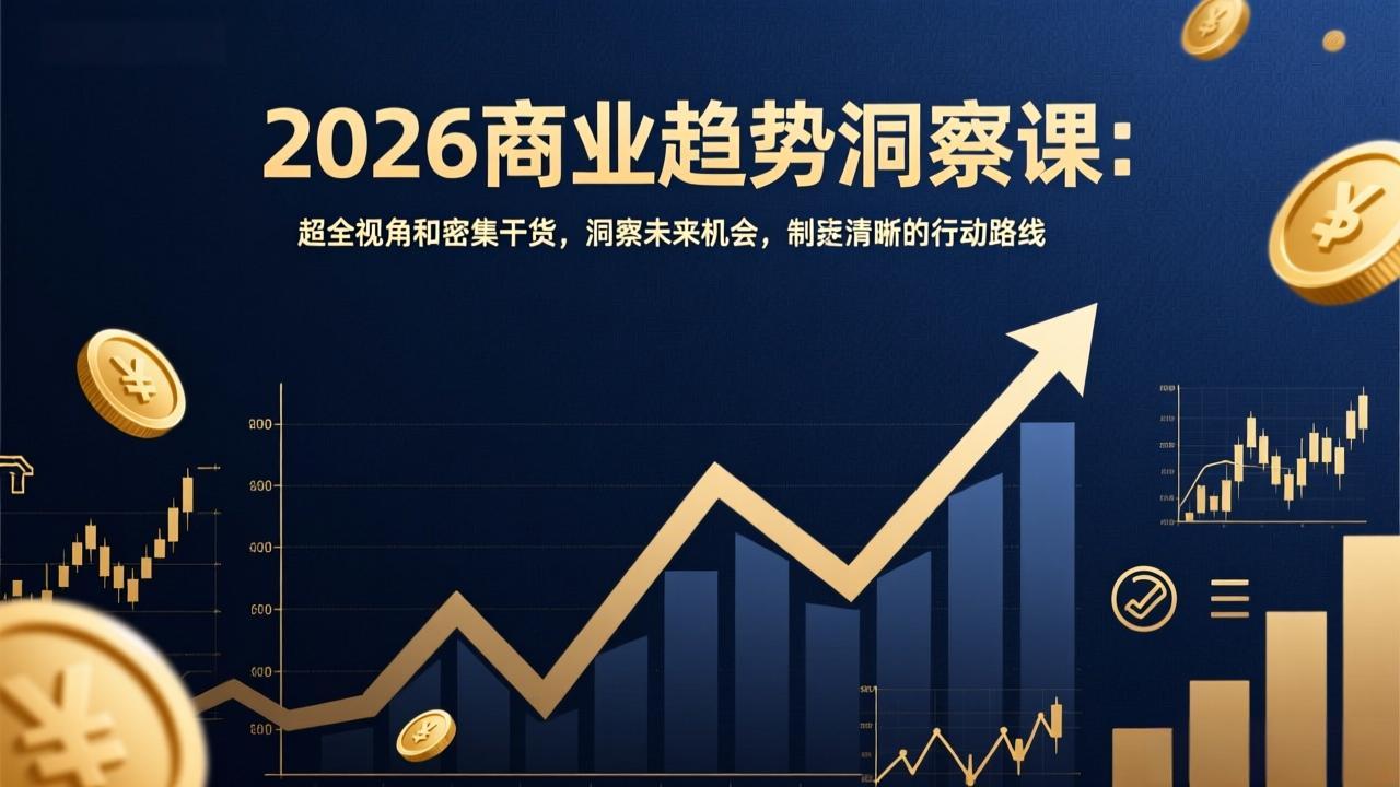 2026商业趋势洞察课：超全视角和密集干货，洞察未来机会，制定清晰的行动路线-学链网创