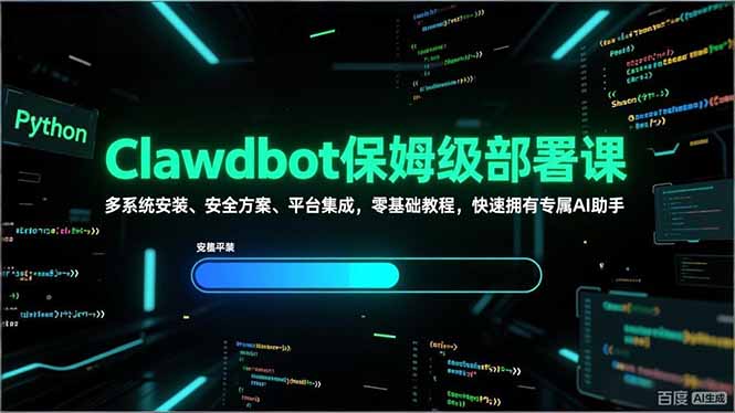Clawdbot保姆级部署课，多系统安装、安全方案、平台集成，零基础教程，快速拥有专属AI助手-学链网创
