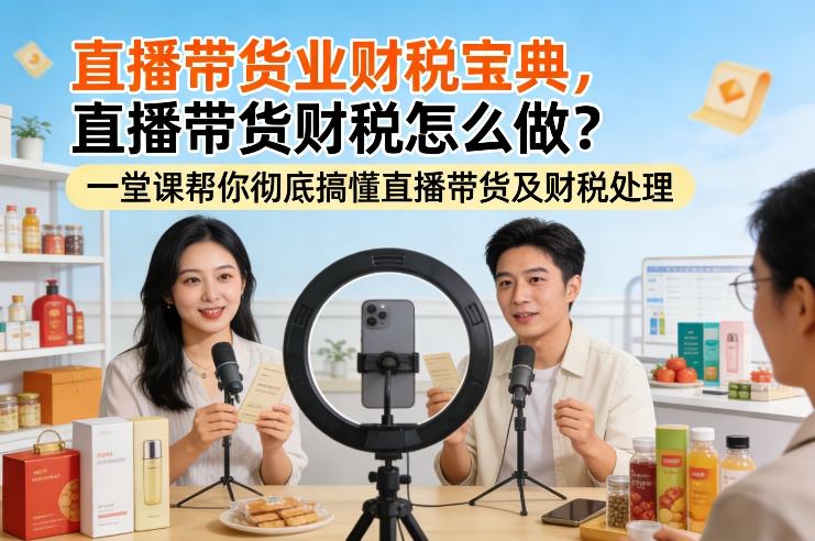 直播带货业财税宝典，直播带货财税怎么做？一堂课帮你彻底搞懂直播带货及财税处理-学链网创