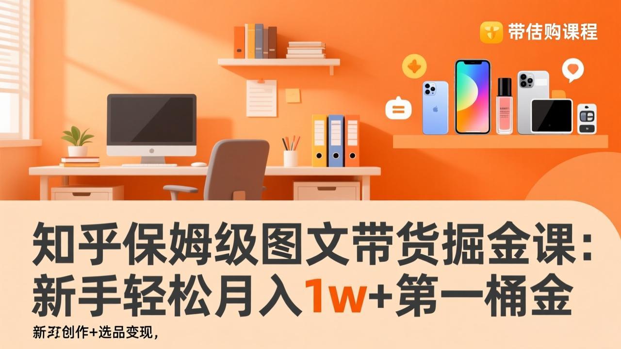 知乎保姆级图文带货掘金课：账号打造+爆文创作+选品变现，新手轻松月入1w+第一桶金-学链网创
