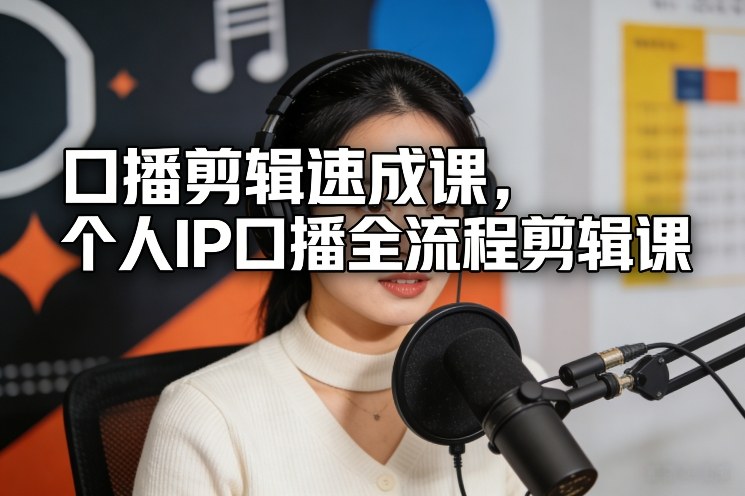 口播剪辑速成课，个人IP口播全流程剪辑课-学链网创