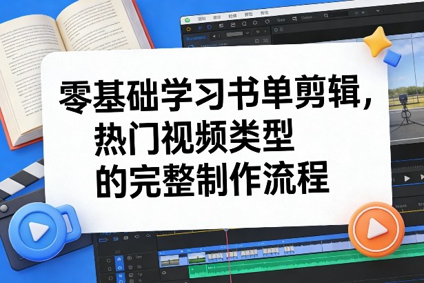零基础学习书单剪辑，热门视频类型的完整制作流程(更新2026)-学链网创