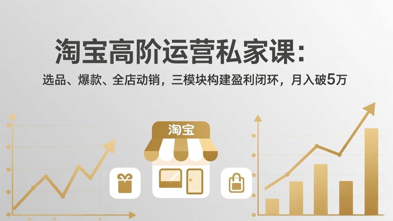 淘宝高阶运营私家课：选品、爆款、全店动销，三模块构建盈利闭环，月入破5万(更新26年2月-学链网创