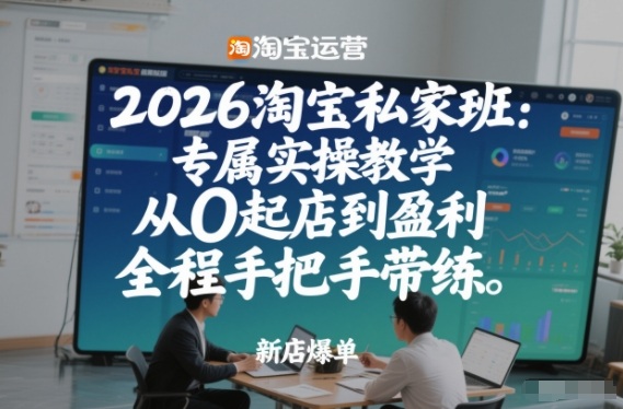 2026淘宝私家班：专属实操教学，从0起店到盈利，全程手把手带练(更新)-学链网创