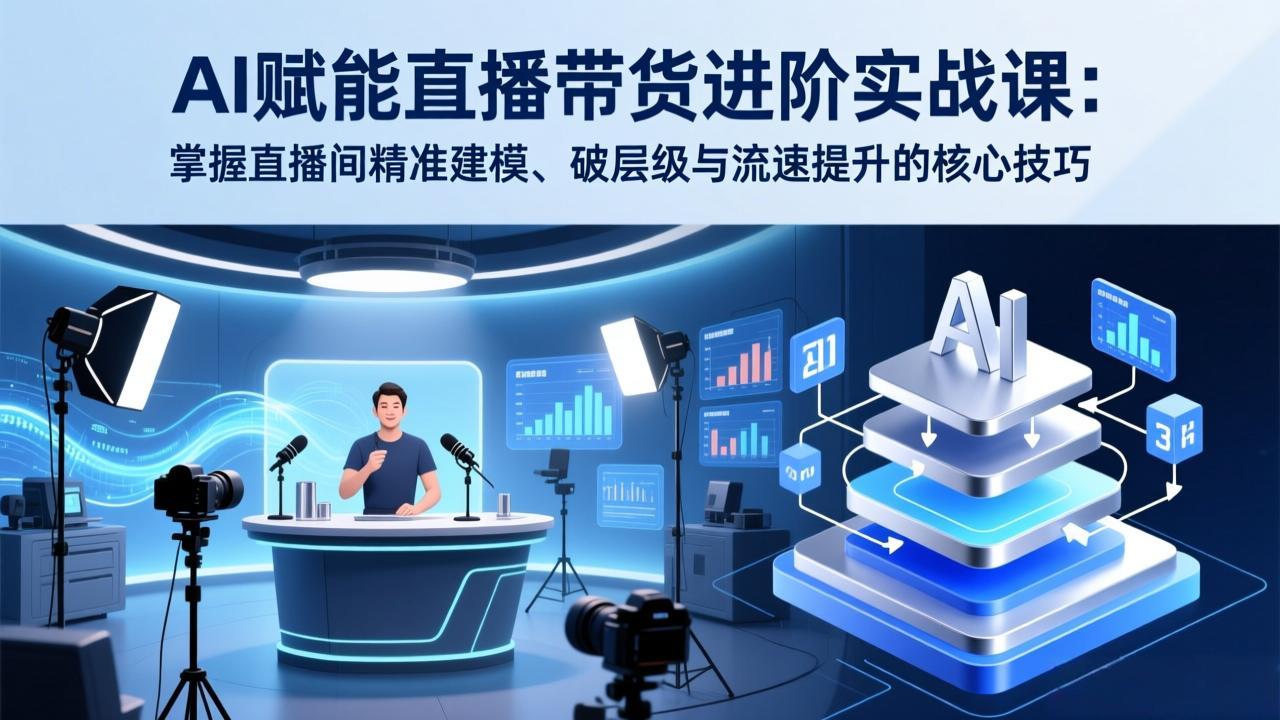 AI赋能直播带货进阶实战课：掌握直播间精准建模、破层级与流速提升的核心技巧-学链网创