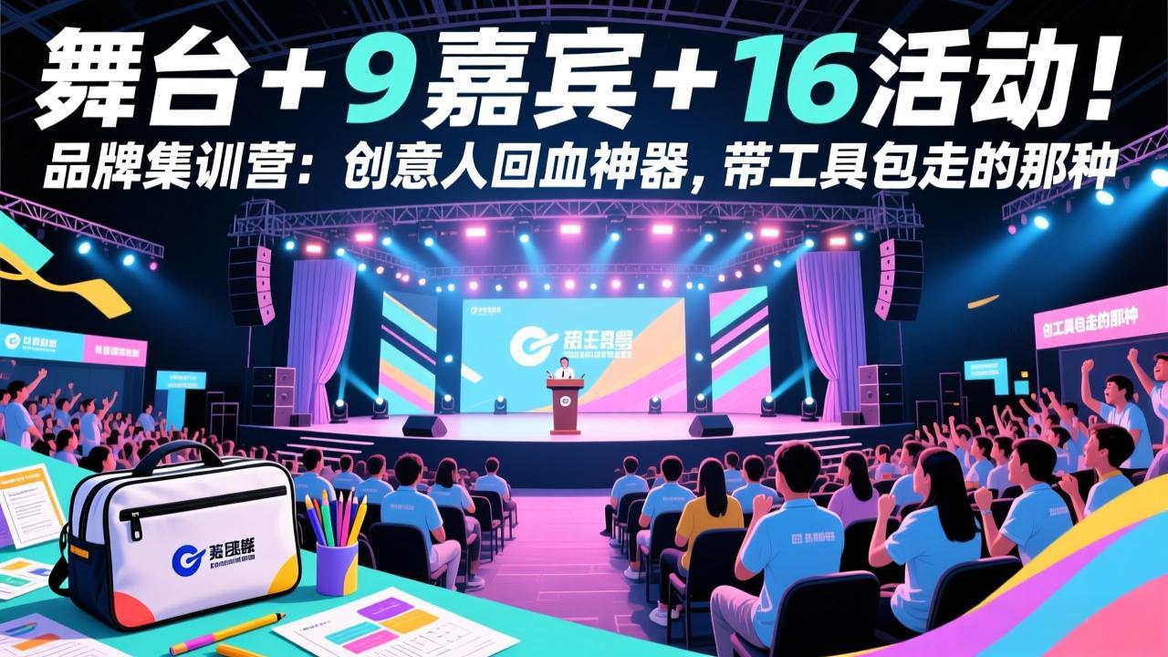 舞台 + 9 嘉宾 + 16 活动！品牌集训营：创意人回血神器，带工具包走的那种-学链网创