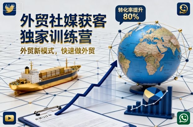 外贸社媒获客独家训练营,外贸新模式,快速做外贸(更新26年2月)-学链网创