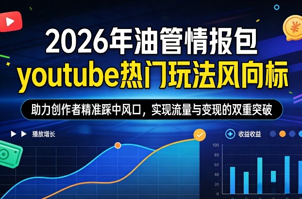 2026年油管情报包,youtube热门玩法风向标,助力创作者精准踩中风口,实现流量与变现的双重突破(更新)-学链网创