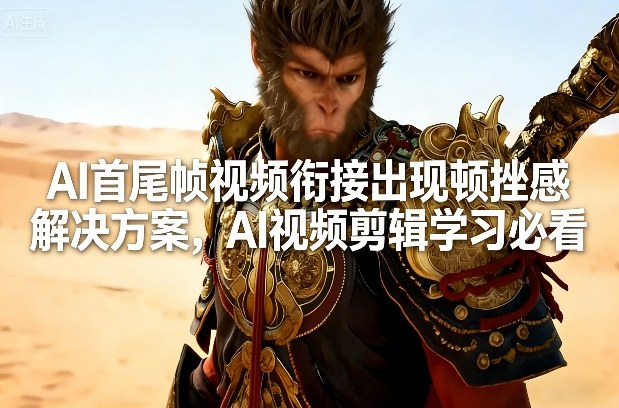 AI首尾帧视频衔接出现顿挫感解决方案，AI视频剪辑学习必看-学链网创