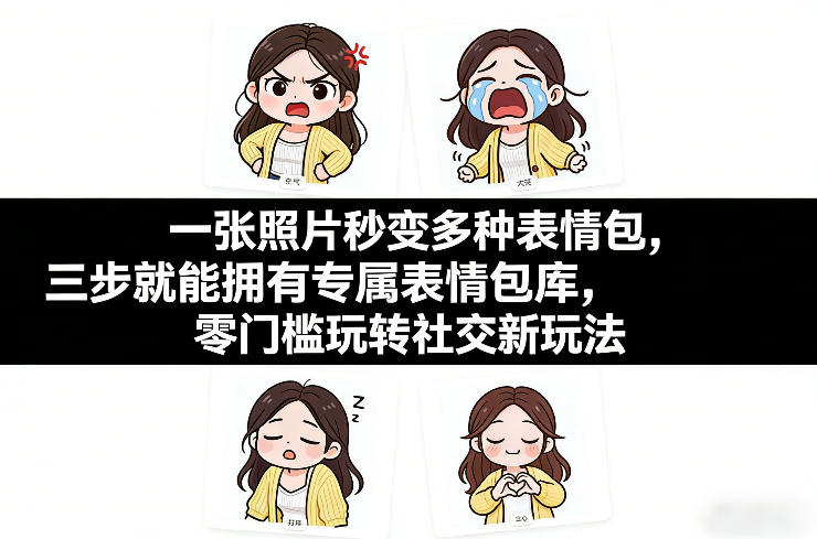 一张照片秒变多种表情包，三步就能拥有专属表情包库，零门槛玩转社交新玩法【文档】-学链网创