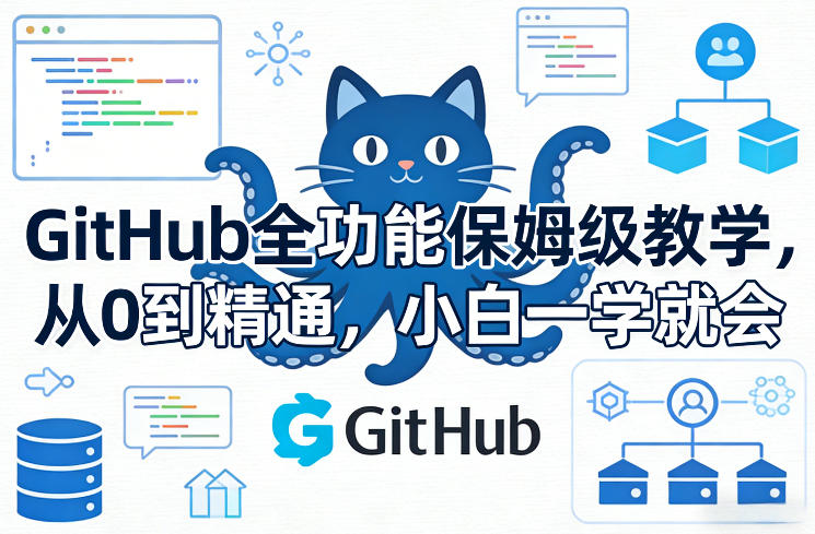 GitHub全功能保姆级教学，从0到精通，小白一学就会-学链网创
