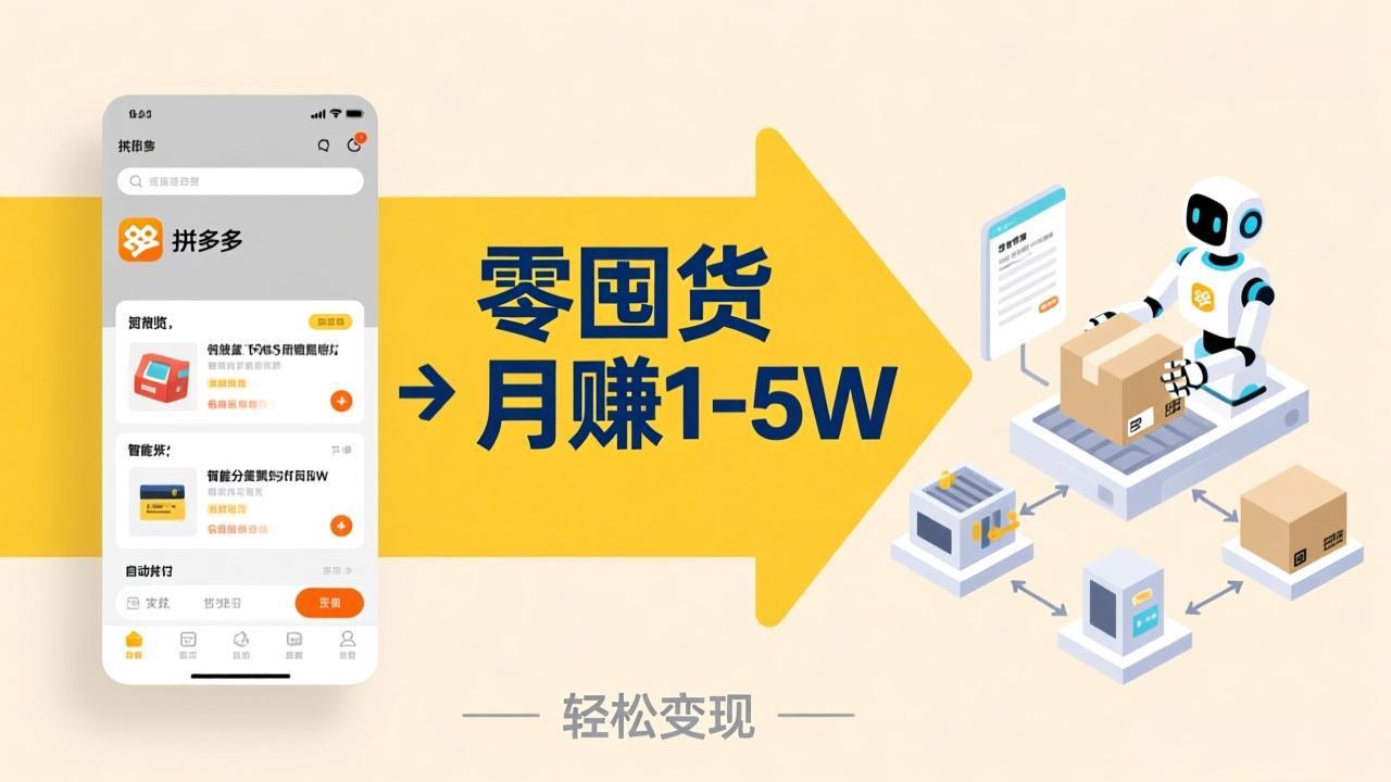 不用囤货不用跑单！拼多多虚拟玩法，机器人管理发货和客服，帮你月赚 1-5W-学链网创