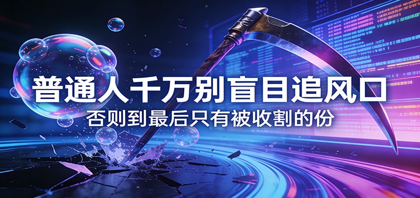 付费文章《通人千万别盲目追风口》否则到最后只有被收割的份-学链网创