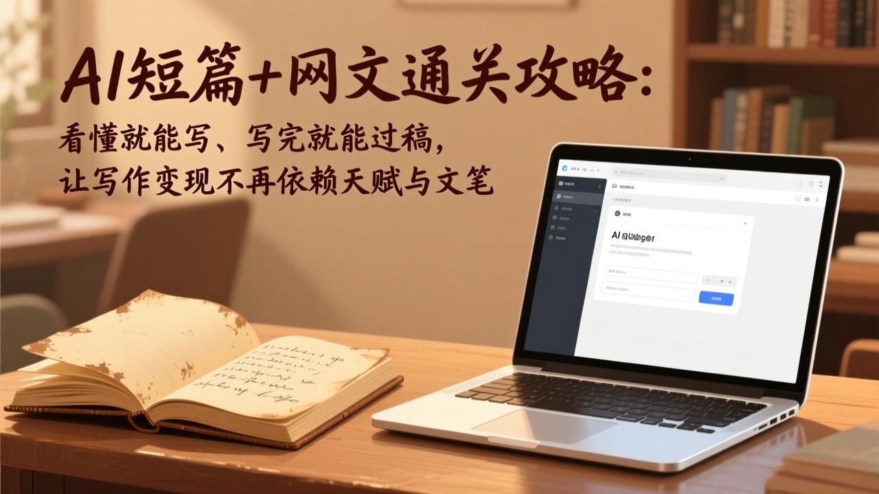 AI短篇+网文通关攻略：看懂就能写、写完就能过稿，让写作变现不再依赖天赋与文笔-学链网创