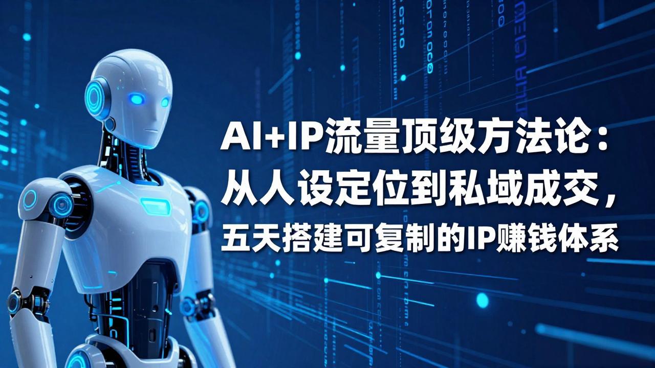 AI+IP顶级方法论：从人设定位到私域成交，五天搭建可复制的IP赚钱体系-学链网创