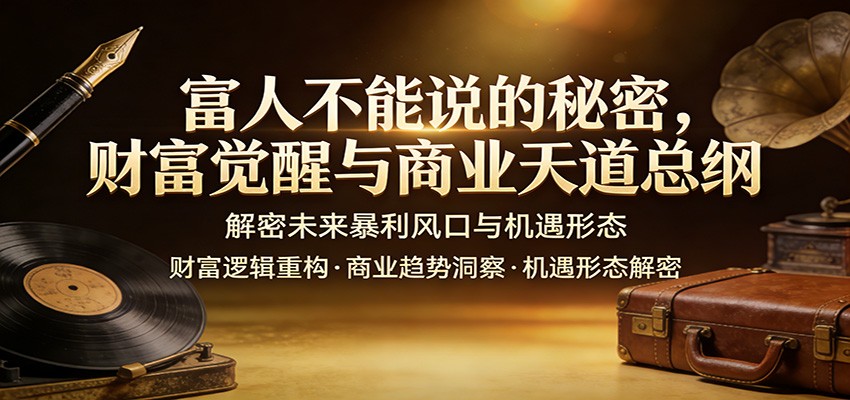 富人不能说的秘密，财富觉醒与商业天道总纲，解密未来暴利风口与机遇形态-学链网创