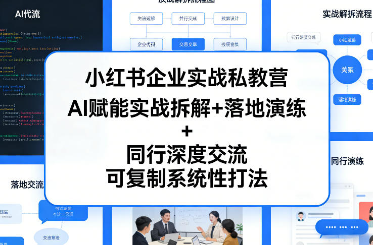 小红书企业实战私教营，AI赋能实战拆解+落地演练+同行深度交流，可复制系统性打法-学链网创