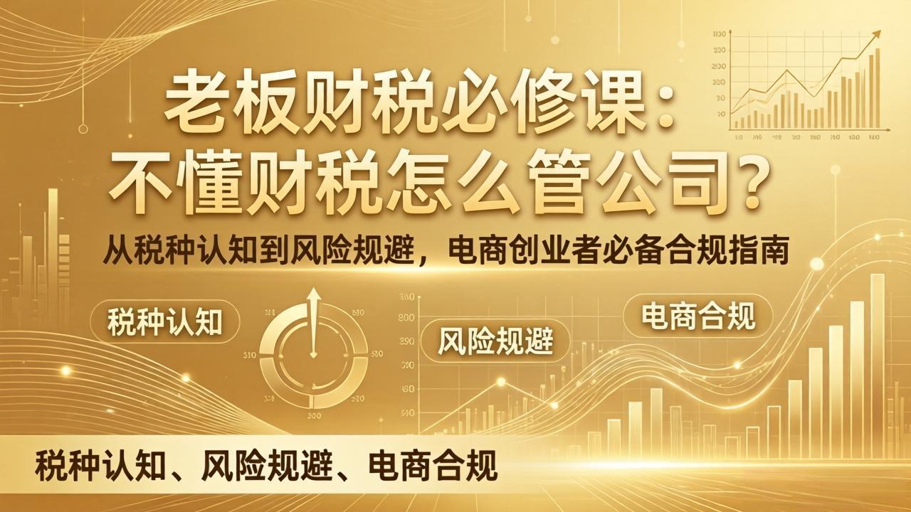 老板财税必修课：不懂财税怎么管公司？从税种认知到风险规避，电商创业者必备合规指南-学链网创
