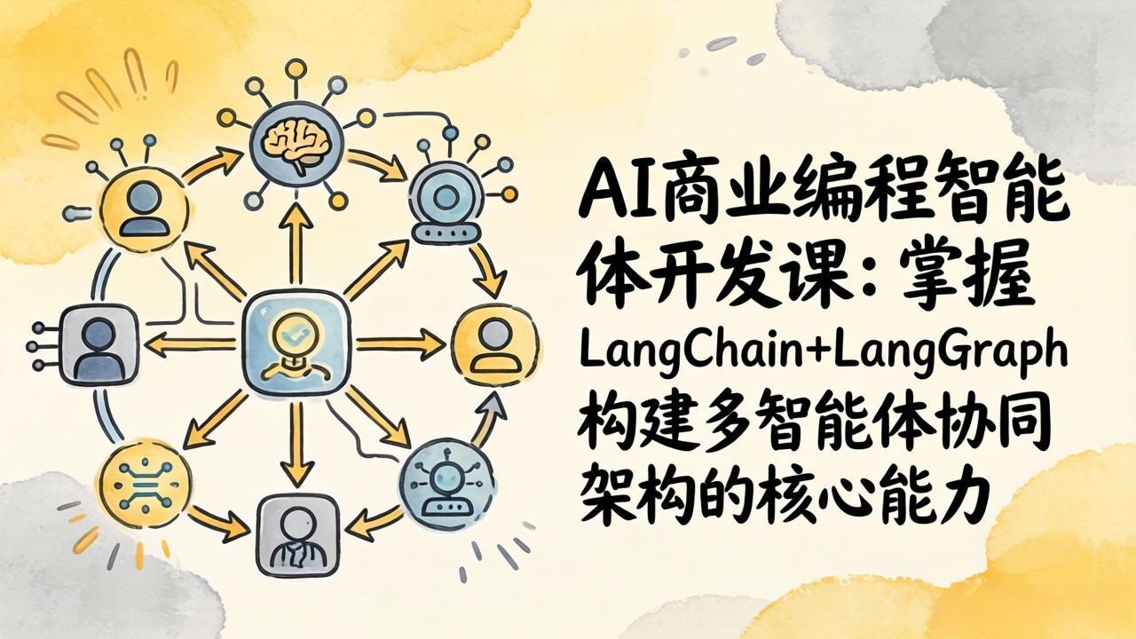 AI商业编程智能体开发课：掌握LangChain+LangGraph构建多智能体协同架构的核心能力-学链网创