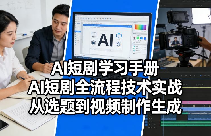 AI短剧学习手册，AI短剧全流程技术实战，从选题到视频制作生成-学链网创