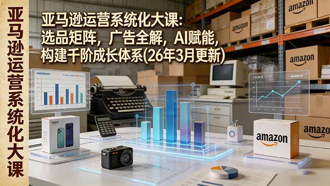 亚马逊运营系统化大课:选品矩阵,广告全解,AI赋能,构建千阶成长体系(26年3月更新-学链网创