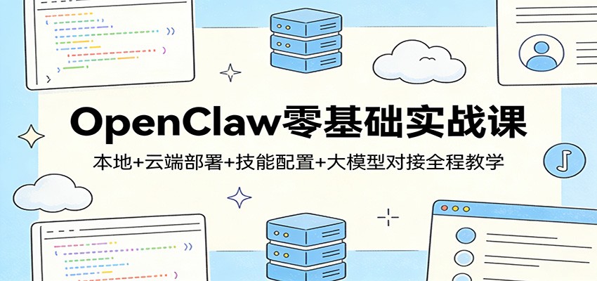 OpenClaw零基础实战课:本地+云端部署+技能配置+大模型对接全程教学-学链网创