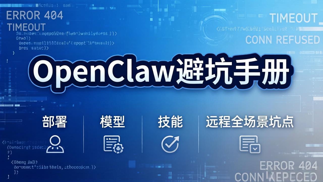 OpenClaw避坑手册：部署+模型+技能+远程全场景坑点，一次性给你说全，少走弯路-学链网创