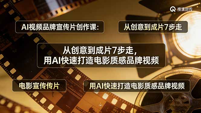 AI视频品牌宣传片创作课：从创意到成片7步走，用AI快速打造电影质感品牌视频-学链网创
