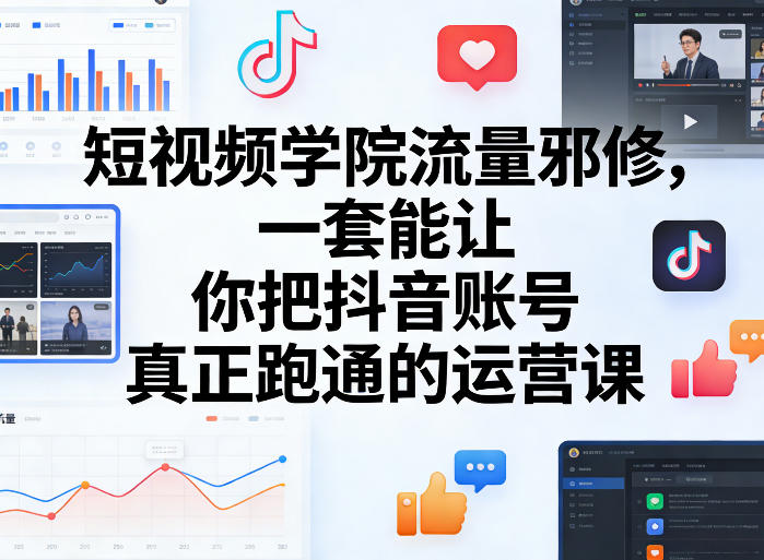 短视频学院流量邪修，一套能让你把抖音账号真正跑通的运营课-学链网创